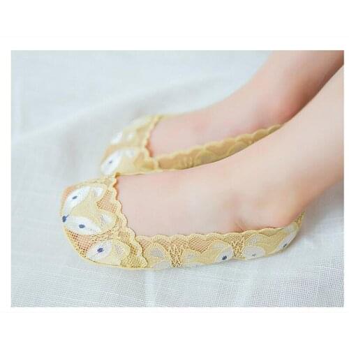 Baby Boat Socks Hollow out Lace Invisible Short Socks fox cartoon Kids Girls Ankle Sock Children 12m-12yrs