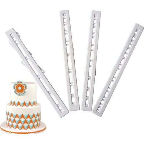 New 4Pcs/Lot Geometry Cookie Cutter Plastic Sugarcraft Fondant Cake Embossed Mold DIY Baking Cake Decorating Tools For Pastry