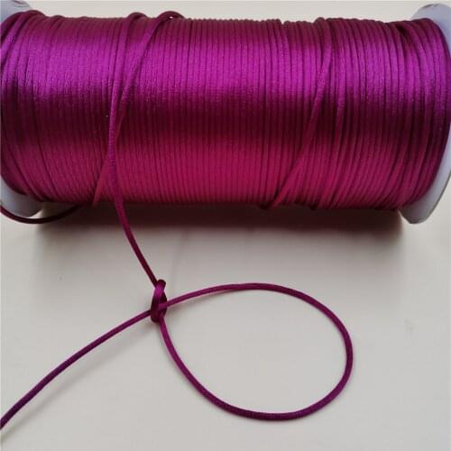 2mm X 20meters Violet Color Braided Macrame Silk Satin Nylon Cord Rope DIY Making Findings Beading Thread Wire R138