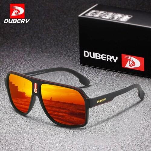 DUBERY Brand Design Polarized Sunglasses for Men Retro Oversized Sun Glasses Men Male Driving Shades UV Protection Mirrored Lens