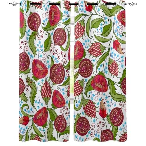 Pomegranate Flower Blackout Curtains For Living Room Window Curtains For Bedroom Kitchen Curtains Drapes Blinds
