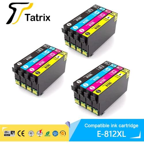 Tatrix AU T812XL ink cartridge Epson 812XL Compatible Ink Cartridge for Epson WF-3820/ WF-3825/WF-4830/WF-4835 WF-7830/7840/7845