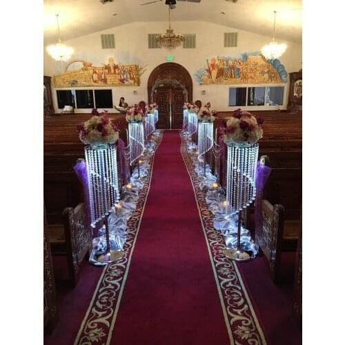 Rotated 110cm Tall Crystal Wedding Pillar Aisle Road Leads Flower Stand Wedding Decoration 10 pcs/lot