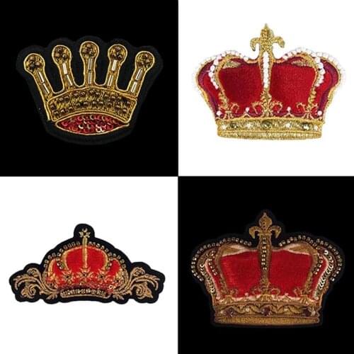 Embroidered crown beaded patch clothes decoration bag coat accessories hand-stitched