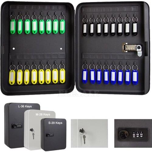 New Multi Keys Safe Storage Box Combination/Key Lock Spare Car Keys Organizer Box For Home Office Factory Store Use