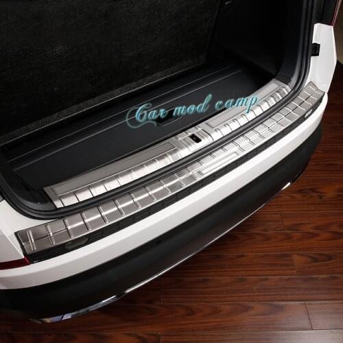 For Skoda Kodiaq 2017 2018 2019 Stainless Steel Inner + Outer Rear Bumper Protector Guard Plate Trim Cover 2pcs Car Styling