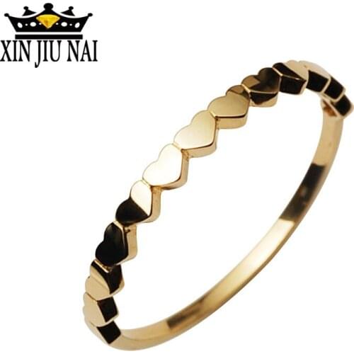 Ordinary Love with Peach Heart Gold Womens14K gold Ring Romantic Love Promise Ring Valentines Day Jewelry Expressing Love gift