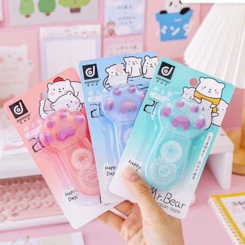 1pc Kawaii Transparent Cat Paw Correction Tape Cute Creative Type Practical Correction Tape Stationery Office School Supplies