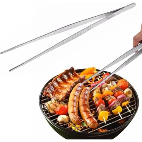 1pc Barbecue Tongs Food Tongs Food Clip Kitchen Gadgets Stainless Steel Churrasco Tweezers Clip Barbecue Buffet Restaurant Tools