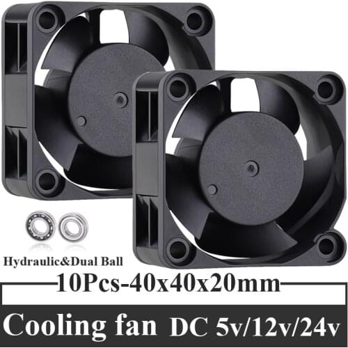 10PCS Gdstime 40mm 24V 12V 5V Fan 4020 Mini Computer Case Cooling Fan DC Brushless Ball bearing Sleeve Bearing 4cm 40x40x20m