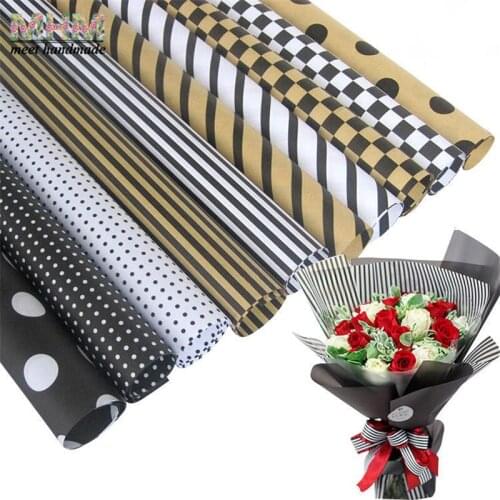 10pcs Christmas Kraft Paper Gift Packaing Craft Paper 60*60cm Flowers Bouquet Wrapping Christmas Decor for Home