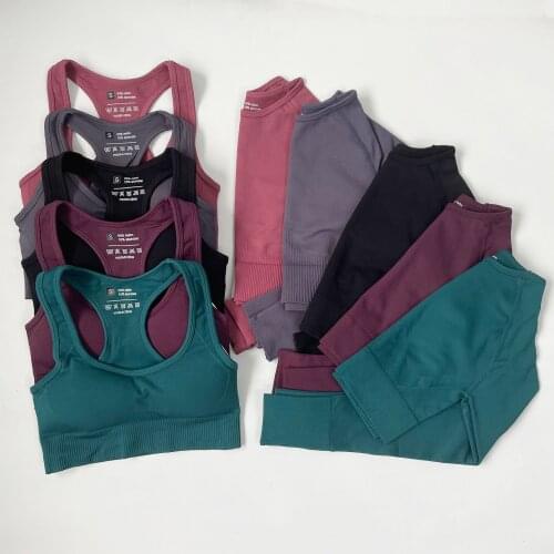 2/3/4PCS Seamless Yoga Set Sports Fitness High Waist Hip-lifting Pants Sexy Top Suits Workout Clothes Gym Leggings Set for Women