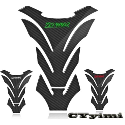 3D Carbon Fiber Motorcycle Fuel Tank Pad Cover Protector Decal Stickers For Kawasaki Zephyr 750