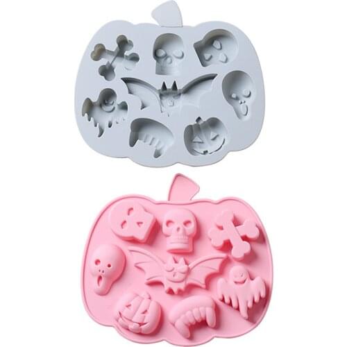 Halloween 8 Sharp Pumpkin Bat Shape Silicone Molds DIY Silicone Mould for Pastry Confectionery Chocolate Mold Baking Cake Tools