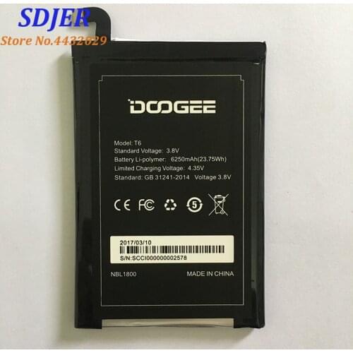 Homtom HT6 Battery 6250mAh New Replacement accessory accumulators For Homtom HT6 & DOOGEE T6 Cell Phone