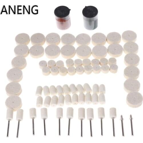 ANENG 76Pcs Felt Grinding Pad Polishing Wheels Soft Brushes Kit For Dremel Rotary Tool
