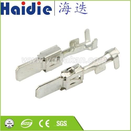 Free shipping 50pcs auto car splices wire 6.3 big terminal Crimp terminal Non-insulated auto male terminal DJ6116-6.3 C