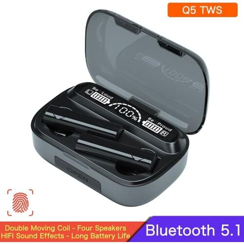 X5 TWS Wireless Headphones Bluetooth V5.1 Earphone 9D Stereo Earbuds In-ear Handsfree Headset With Mic 2000mah LED Charing Case