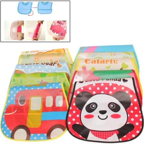 Baby Bibs Cute Cartoon Pattern Toddler Baby Waterproof Saliva Towel Cotton Fit 0-3 Years Old Infant Burp Cloths Feeding