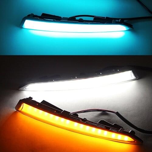 CSCSNL 1Pair for Ford Kuga Escape 2014 2015 2016 2017 led Daytime Running Light drl daylight with yellow turn signal