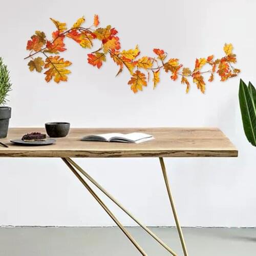 Garland Maple Leaf Window Indoor Vine Hanging Artificial Home Thanksgiving Dinner Front Door Balcony Banisters Office Decors