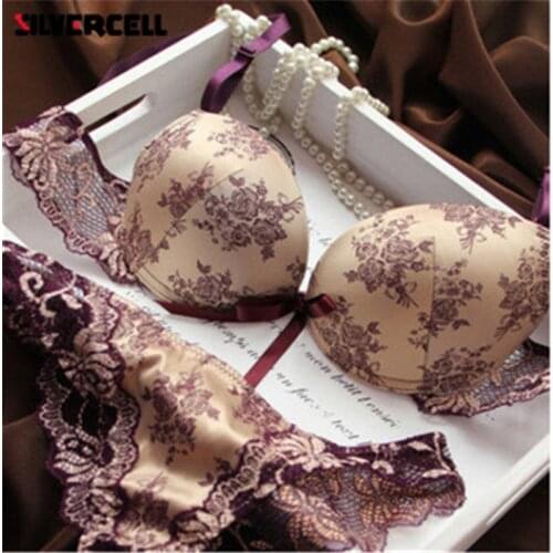 French Romantic Brand Lace Bra Sets Sexy Women Underwear Set Push Up BC Bra and Panty Set seamless lingerie set