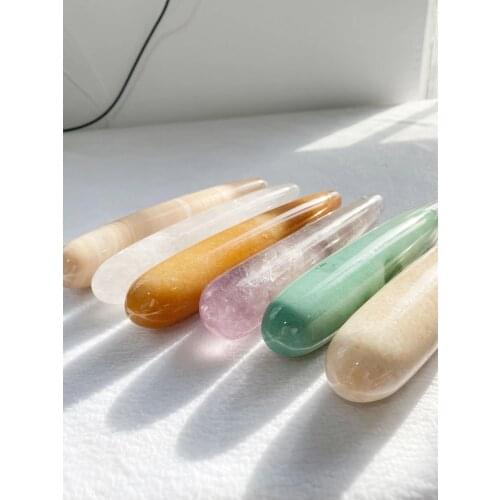 Wholesale Massage stone natural rose quartz facial massage stick massage tool