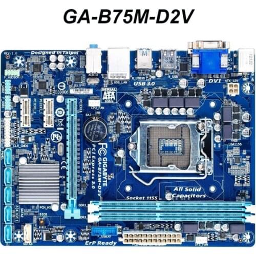 For GIGABYTE GA GA-B75M-D2V Motherboard B75M-D2V Socket LGA1155 DDR3 For Intel B75 B75M Desktop Used Mainboard