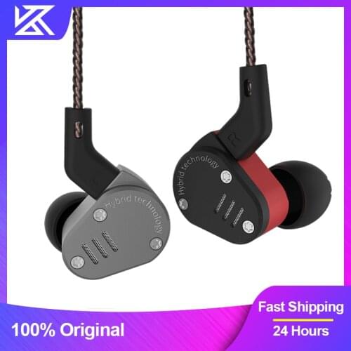 KZ ZSA Metal Headphones Hybrid Technology 1BA+1DD In Ear Monitors Sport Earbuds Wired Earphones HiFi Noise Cancelling Headset