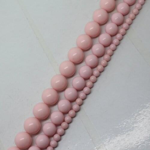 Mini. order is $7! 4-10mm Pink Manmade Turquoises Round Loose Beads 15"