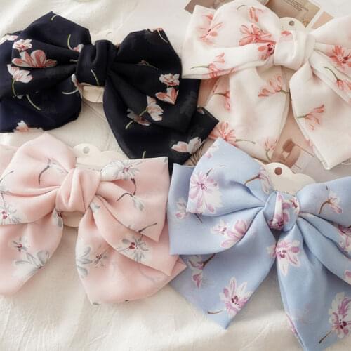 Oversized Bow Hairpins Steel Hair Clip 3Layers Butterfly Floral Barrette Ponytail Hair Holder Hairgrips Headdress Hair Accessory