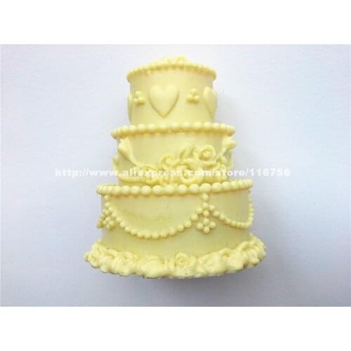 New! Free Shipping 3-tiered Cake Shaped Silicone Mold Cake Decoration Fondant Cake 3D Food Grade Silicone Mould Soap Mold 135