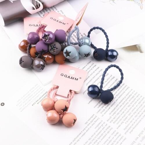 2pcs/lot Hight Solid Elastic Hair Bands Ponytail Holder Scrunchies Tie Ball Hair Rubber Band Headband Lady Hair Accessorie