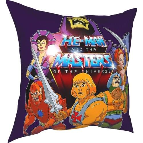 He Man Square Pillow Case Polyester Decorative Pillow Masters Of Universe Skeletor Heman 80s Cartoon Funny Cushion Covers