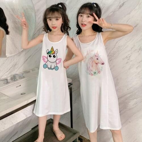 New Girl Dress Summer Butterfly Unicorn Print Baby Girl Dress Party Princess Dress Sleeveless Birthday Christmas Gift Round Neck