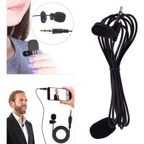 1.5m Mini Portable Microphone Clip-on Lapel Lavalier Mic Wired Mikrofo/Microfon for Phone for Laptop