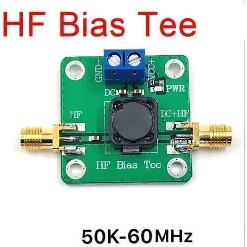 RF Biaser HF Bias Tee 50K-60 MHz Dc feeder f/ short wave RTL SDR LNA HAM radio Amplifier antenna 50v