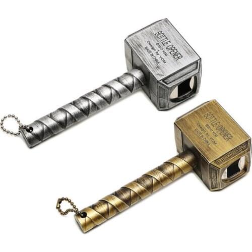Sliver Beer Bottle Opener Multifunction Thors Hammer Shape Beer Opener With Long Handle Bottler Opener Bar Decoration Souvenir