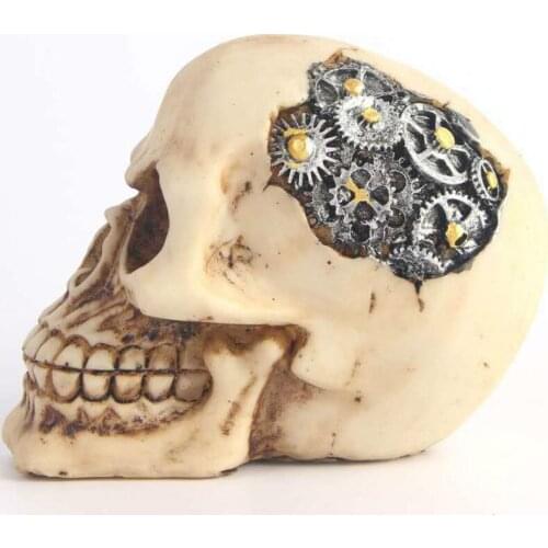 Human Head Skull Statue for Home Decor Resin Figurines Halloween Decoration Sculpture Medical Teaching Sketch Model Crafts 8045