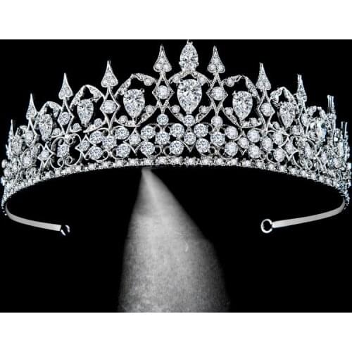 Bling Crystal Tiaras Crowns Royal Princess Diadem Bridal Wedding Hair Jewelry Accessories For Women Girls Headbands Headpieces