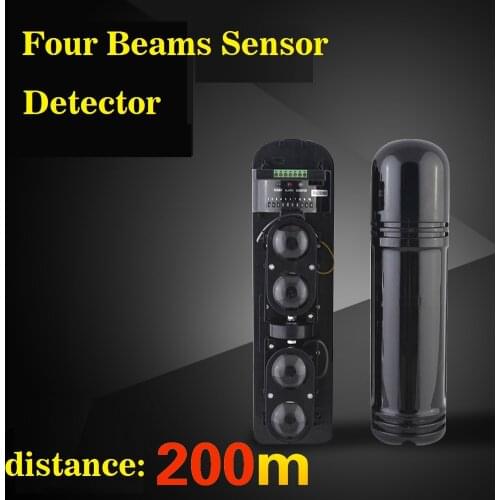 Anti-intrusion Four Beams Intelligent IR Photocell Sensor indoor Detctor distance : 600M For Home Alarm Systtem