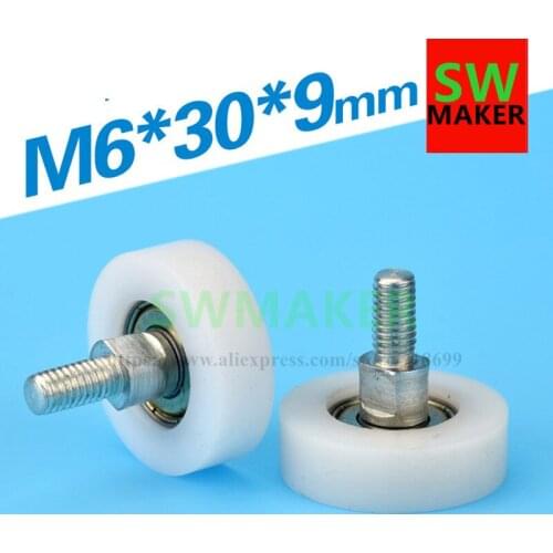 M6*30*9mm, F type M6 screw flat package, plastic bag pulley wheel for drawer, refrigerator, printer, cash register