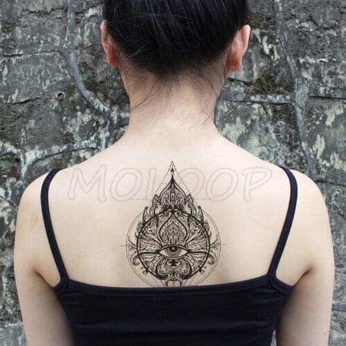 Datura Mandala Flower Totem Waterproof Temporary Tatoo Sticker Diamond Fake Tattoo Tatto Chest Back Leg Belly for Girl Woman