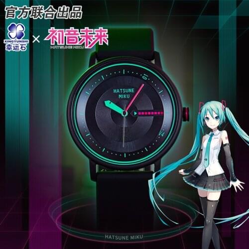 Vocaloid Miku Anime Hatsune Ecology-Drive Watch Waterproof Manga Role Action Figure Cosplay Gift