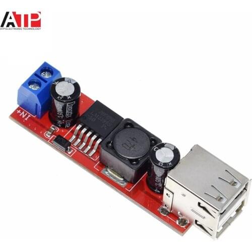 1PCS GREAT IT DC 6V-40V To 5V 3A Double USB Charge DC-DC Step-down Converter Module For Vehicle Charger LM2596 Dual USB