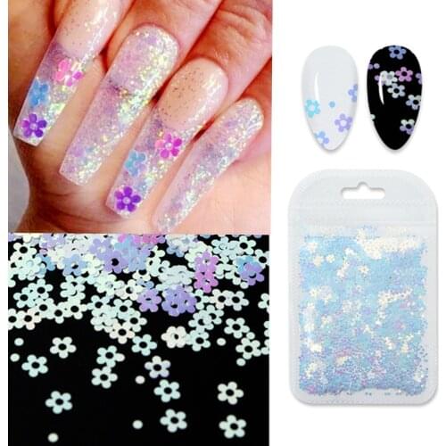 1 Bag Pearl Nail Glitter Flakes Shimmer Mirror Mermaid Flower Dipping Macaron Nail Chrome Pigment Gel Polish Nail Art Decoration