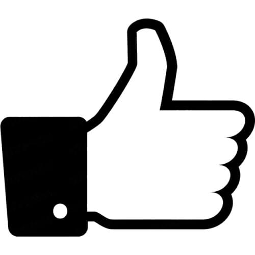 15cm*12.9cm Interesting Thumbs Up Vinyl Car Sticker Motorcycle Decals Black/Silver S6-3253