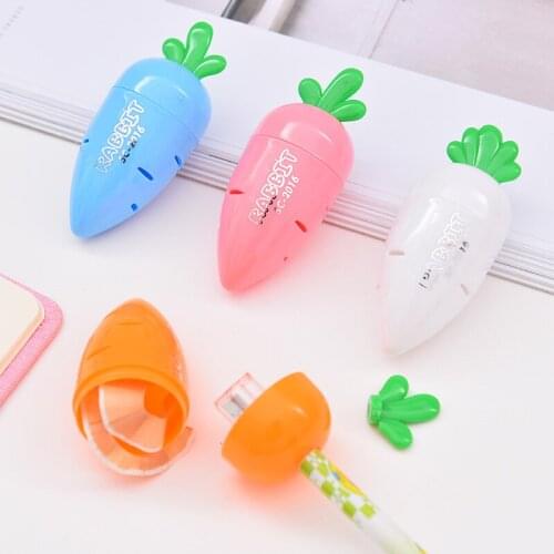 2pcs Stationery Carrot Molding Two Holes Pen Cutting Tool w16 Student Supply w17 Prazise Kidss s03 w51 Pencil Sharpener Cutter