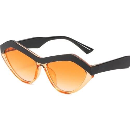 2021 Retro Triangle Cat Eyes Sunglasses for Women Wen lunette de soleil femme Fashion Clash ColorS Irregular Sun Glasses