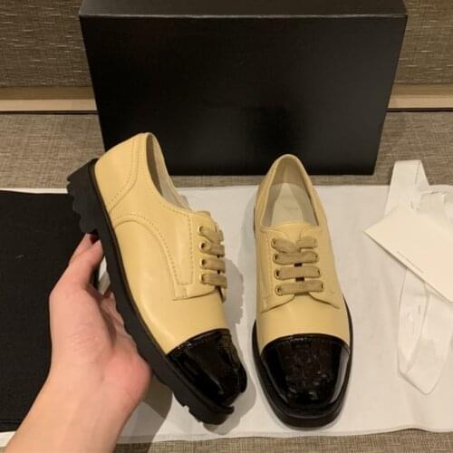 2021 Spring New Round Toe Color Matching Flat Shoes Fashion Womens Shoes Thick Bottom Loafers Brand Classic Ladies Casual Shoes